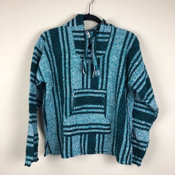 BLUE TURQUOISE PONCHO - Picture 1 of 5